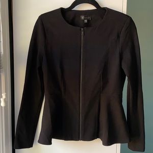 Topshop black zipper peplum blazer